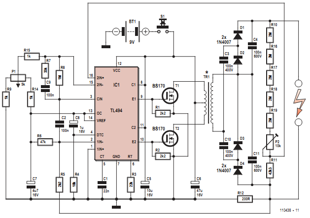 NTE Electronics Circuit: High Voltage Generator